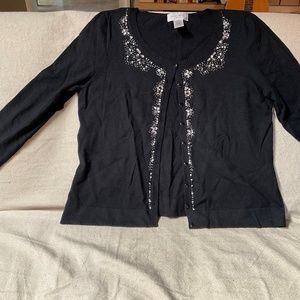 Black jeweled button sweater